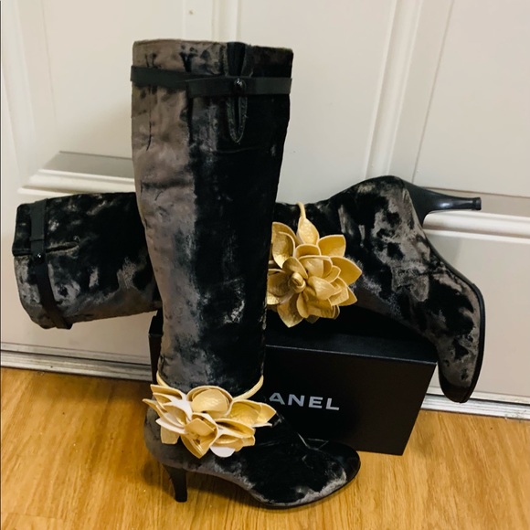 💯 Chanel velvet boots - Picture 5 of 6